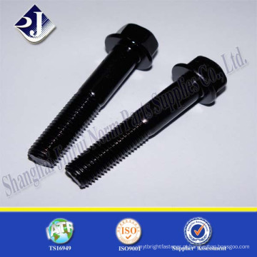 M12 parafuso de flange hexagonal de aço carbono preto